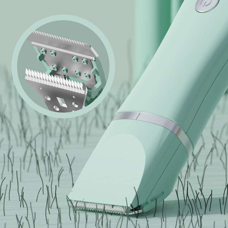 wireless dog grooming set with silent motor and multiple detachable blades for trimming and claw grinding