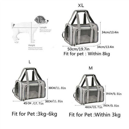 Pet Backpack Transport Box TSA approved dog and cat carrier with breathable mesh, multiple sizes fitting pets up to 8kg, lightweight and durable design