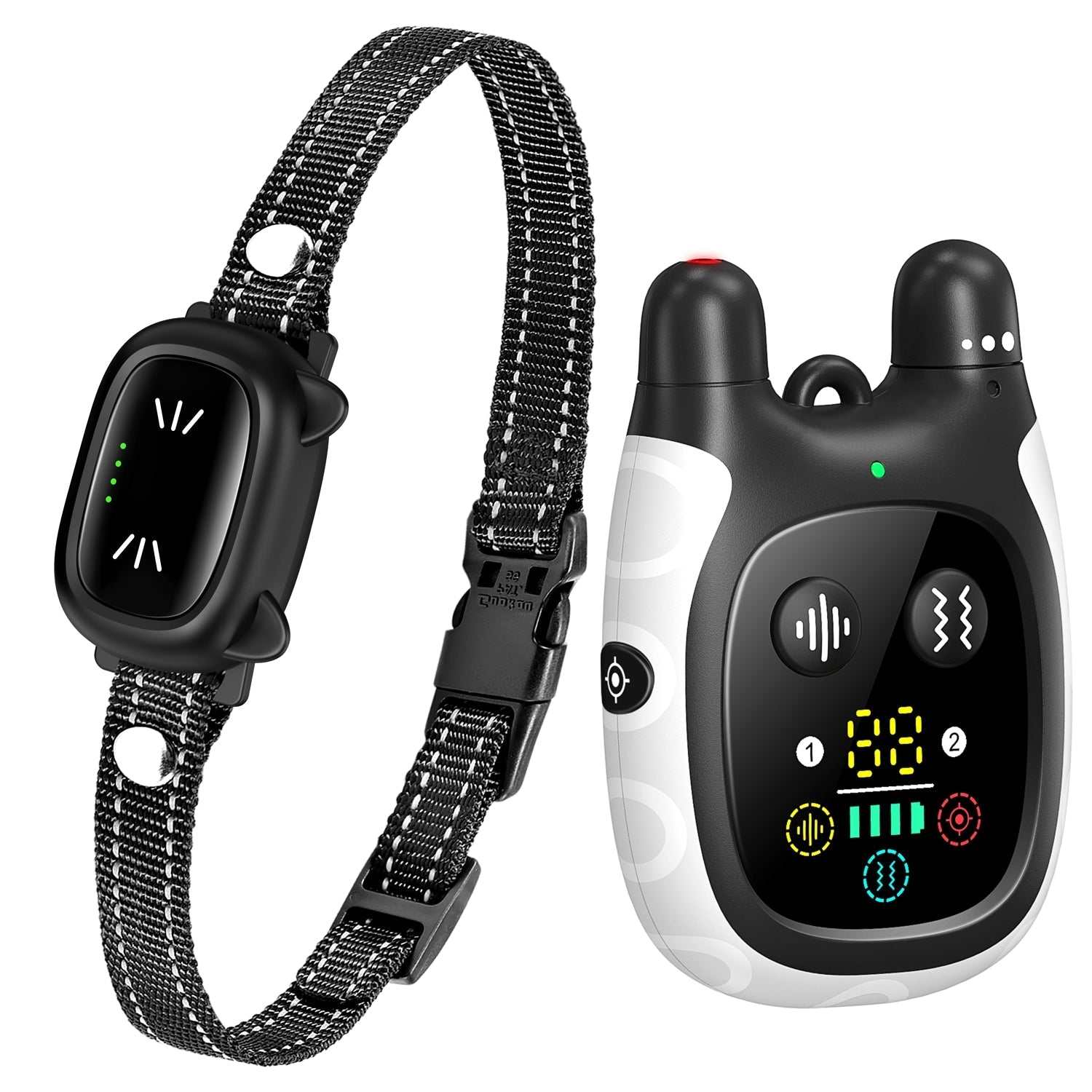 Cat training vibration collar with remote control, adjustable sensitivity, waterproof IP67, and various tone and vibration modes