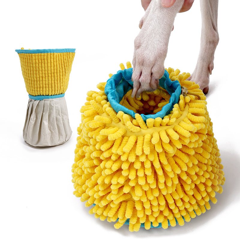 Portable dog paw cleaner cup with soft bristles to wash and massage dog paws, removing dirt and mud efficiently.