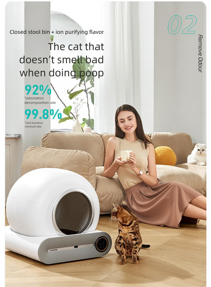 Smart self-cleaning cat litter tray