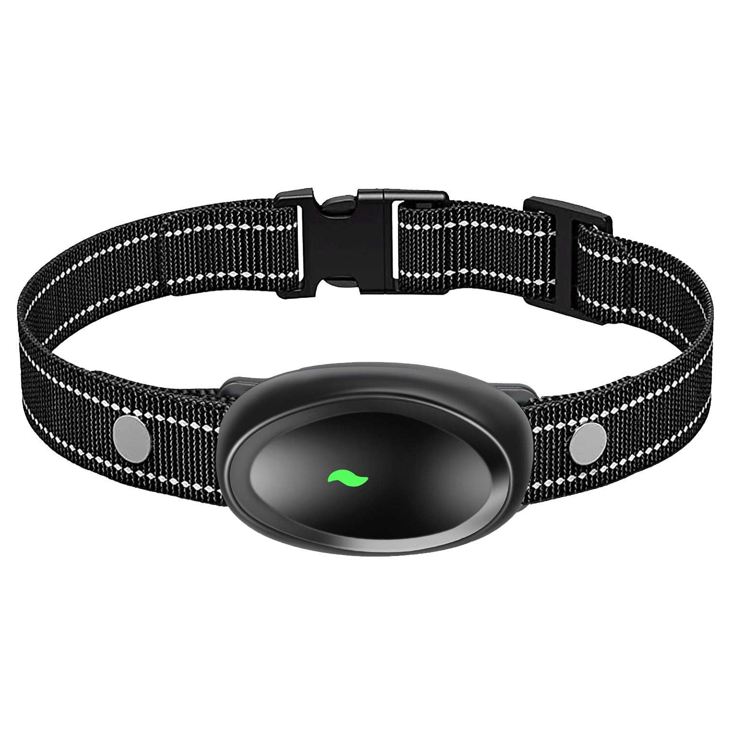 Waterproof black dog training collar with remote control and adjustable strap for obedience training.