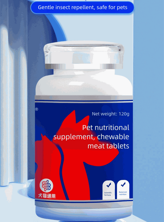Pet deworming tablets chewable meat-flavored supplement for cats and dogs